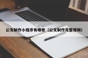 公文制作小程序有哪些（公文制作完整视频）