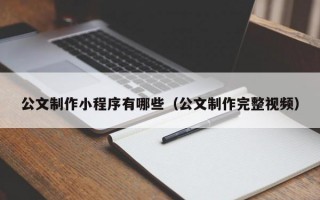 公文制作小程序有哪些（公文制作完整视频）