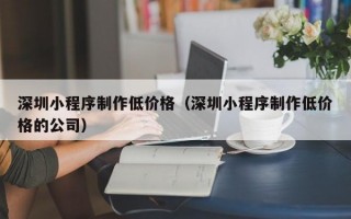 深圳小程序制作低价格（深圳小程序制作低价格的公司）